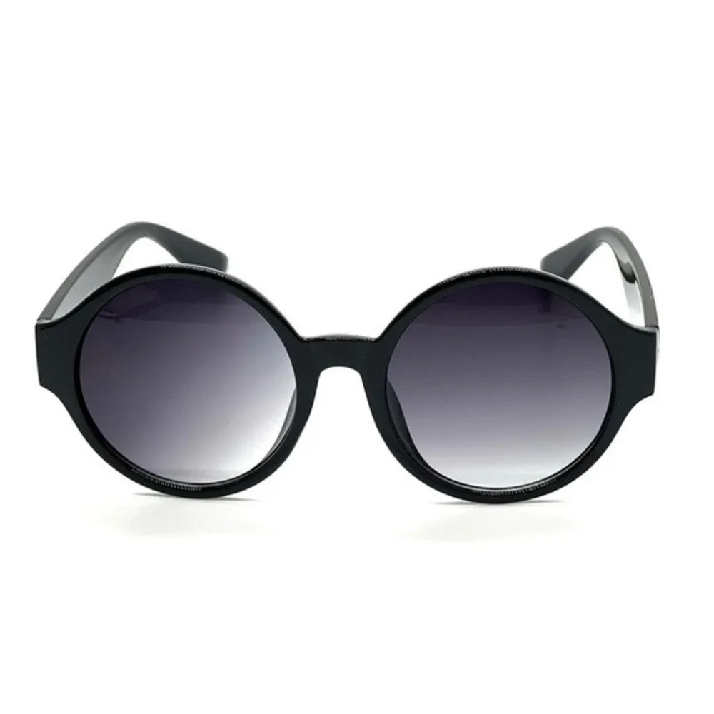Round Men Sunglasses Black Frame Lens Fashion Retro 80's 90's Style Hip Hop 2026